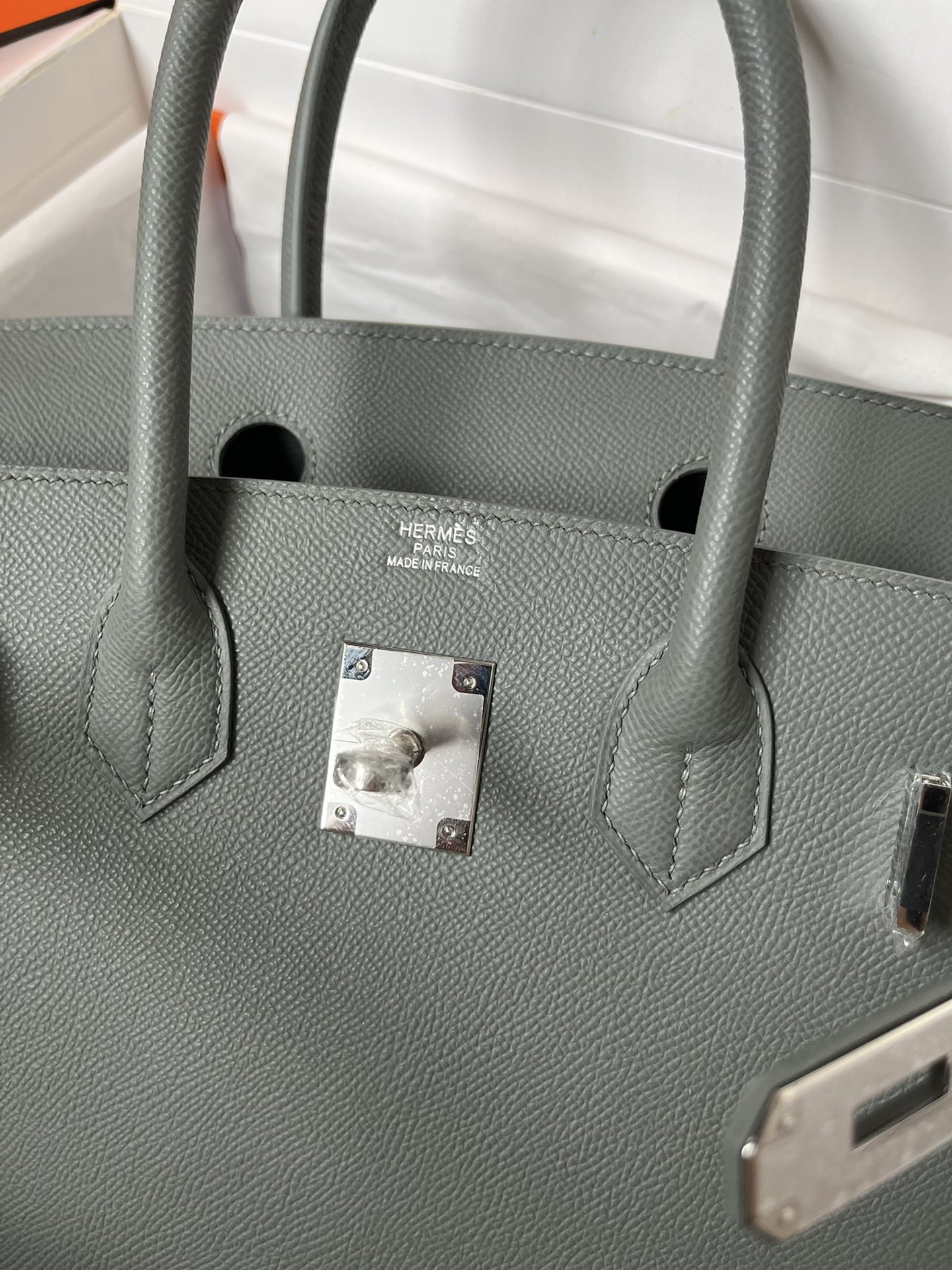 에르메스 버킨백30 그레이그린 은장 앱송